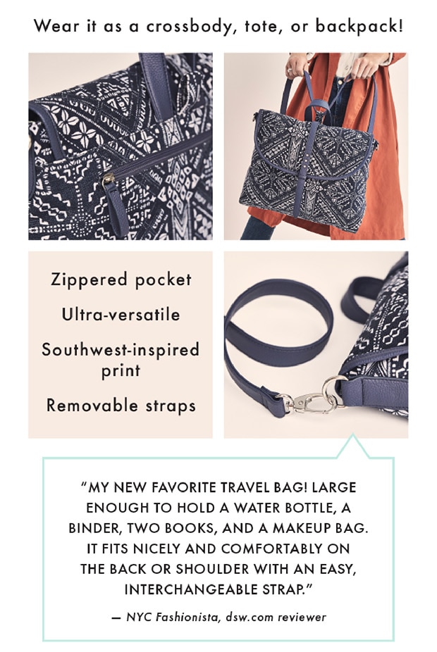 Wear it as a crossbody, tote, or backpack!