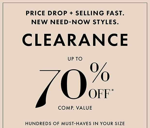 Clearance up to 70% comp. value