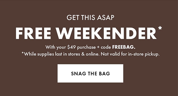 Dsw free weekender bag code sales