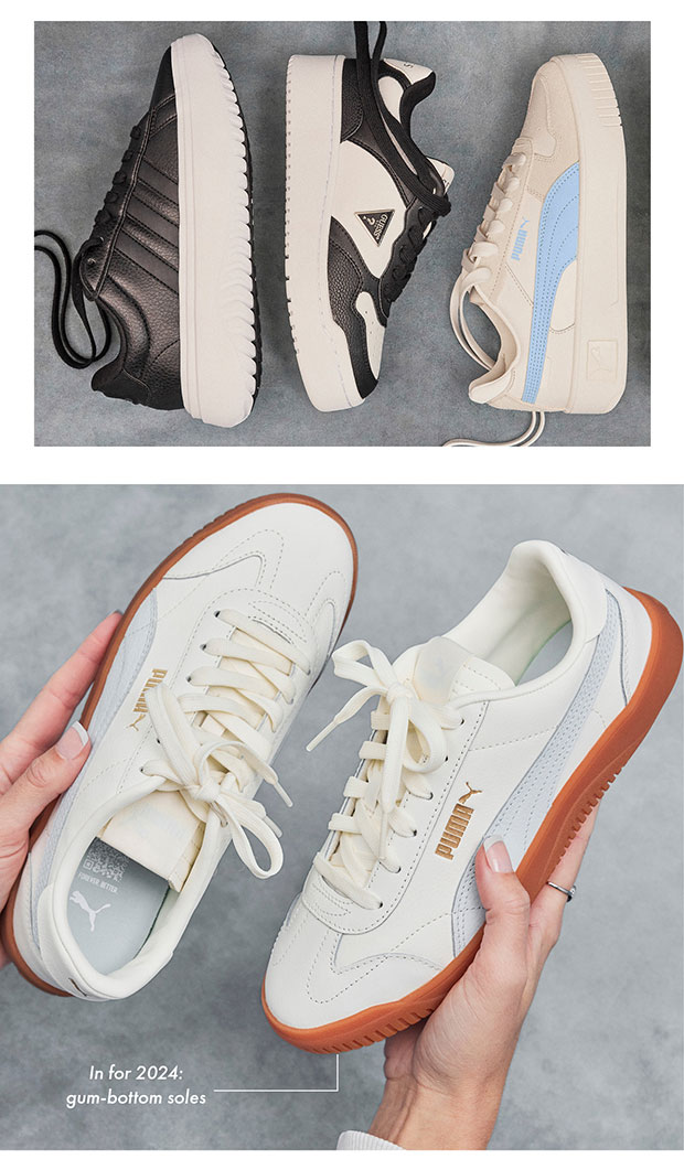 In for 2024: gum-bottom soles