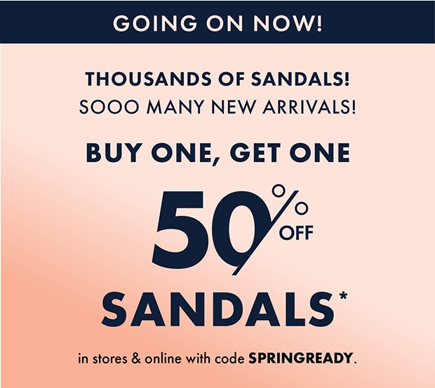 50% off SANDALS