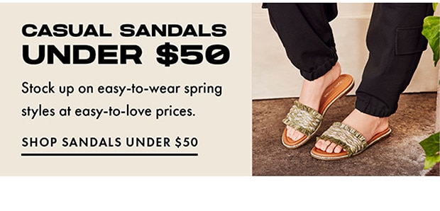 SHOP SANDALS UNDER $50