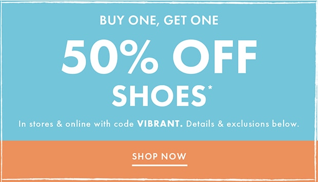 Buy one get one half off shoes clearance