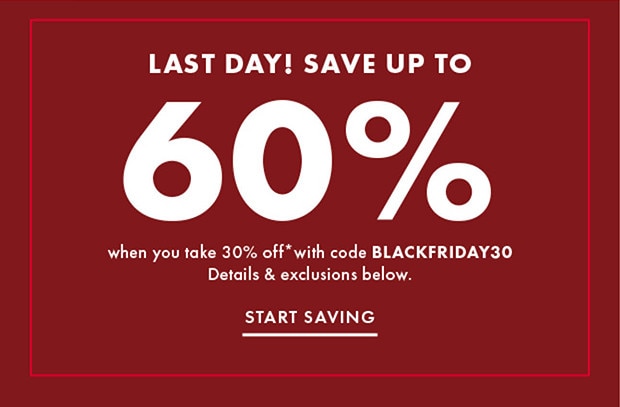LAST DAY! SAVE UP TO 60% with code BLACKFRIDAY30