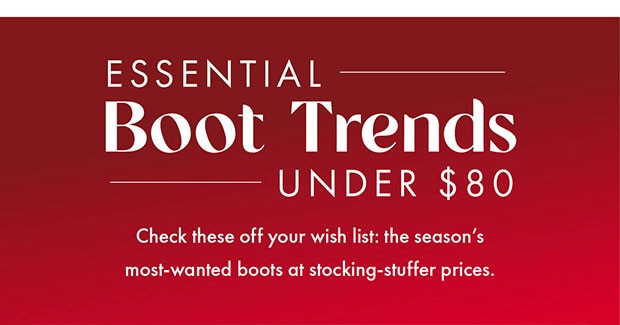 ESSENTIAL BOOT TRENDS UNDER $80