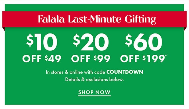 In stores & online with code COUNTDOWN | SHOP NOW