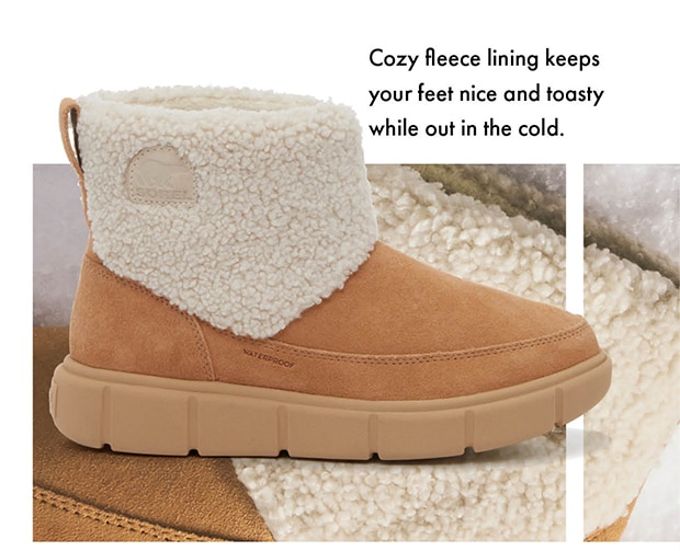 Cozy fleece lining keeps your feet nice